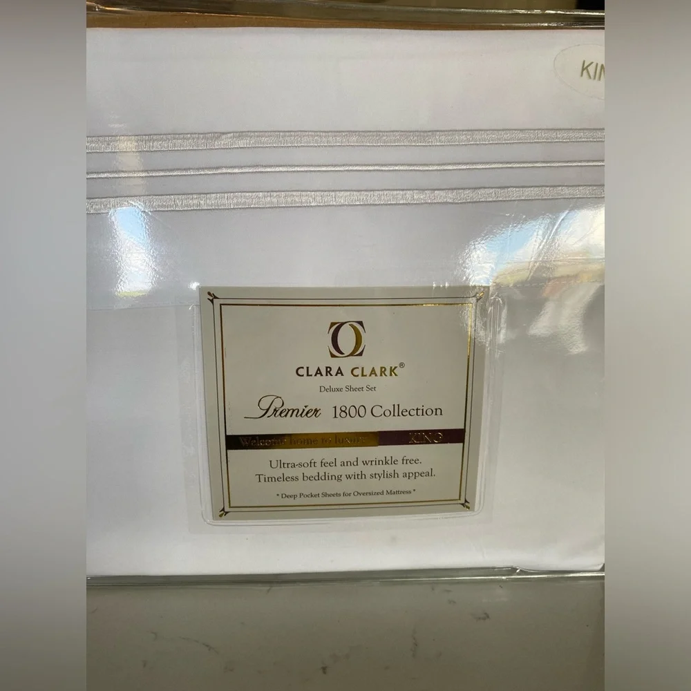 Clara Clark Premier 1800 Collection King Sheet Set - White NIB